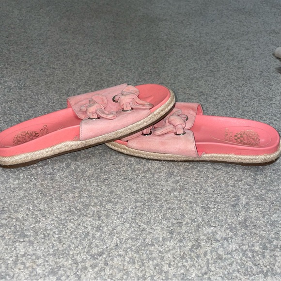 Vince Camuto Pink Bow Jazzan Suede Slide Sandals - Picture 5 of 6